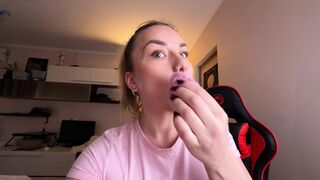 Italian wife slut sucks her stud's cock.