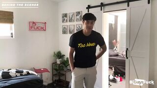 Asian Hunk David Slinger Gets 1st cock ever from Bad Boy Jaxon Grey and it's huge, Lindsay Lee Rims Both Guys!