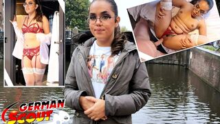 German Scout - Curvy Latina Teen with Glasses Esperanza Del Horno Pick up for Casting Fuck