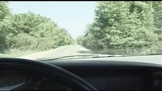 Hairy pussy fucking in the forest on the car