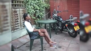 Black Babe Rides a Guys Face While Giving Him a Handjob and Blowjob to Completion