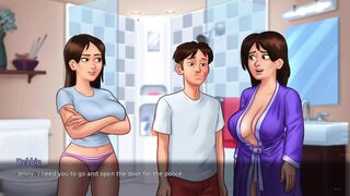 Summertime Saga - Sexy busty stepmom masturbates with me