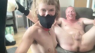 Melking my boyfriend by prostate massage and wagging his dick