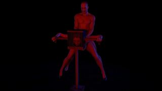 BDSM Bondage Sex Standing Fuck with a Head Cage