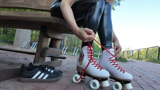 Latex Roller Skating Model Fucked by a Random Stranger