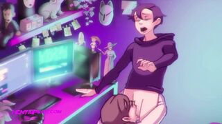 Busty MILF Mona Love Gamer Nerds Big Cock - Cartoon Porn ( ENG DUBBED )