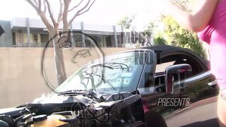 Big ass hot blonde pawg gets fucked by a big black cock BBC guy when her car breaks down