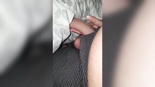 Step mom grabs and handjob step son dick in erection