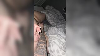 Tattooed step mom hand slip into step son dick for a handjob