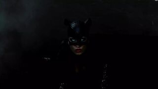 Katwoman Gets Her Pussy and Mouth Stuffed in Wild Prison Threesome