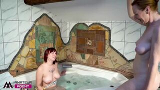 Tattooed redhead loves getting big boobed ginger moaning of pleasure
