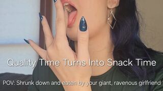 Quality Time Turns to Snack Time: POV Shrunken Down and Eaten by Your Giant, Ravenous Girlfriend